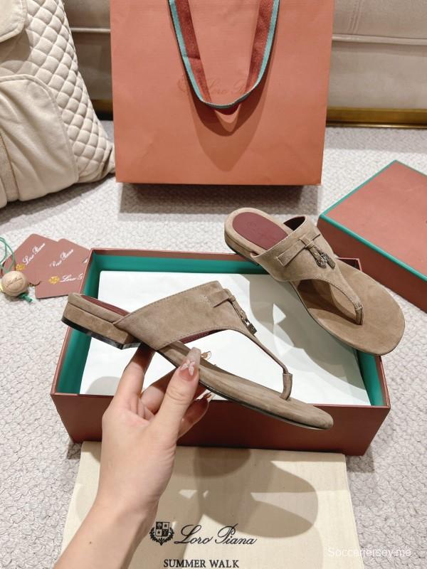 2025 LP Beige Suede Slippers LY00250