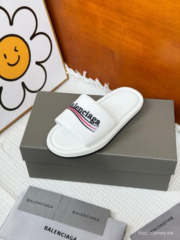 2025 Slippers Balenciaga White Fabric Slippers