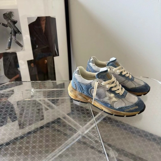 2024 Unisex GGDB Grey Blue Mesh Suede Sneakers