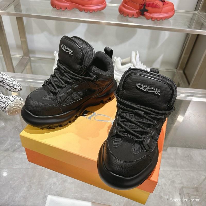 2024 Unisex Dior black fabric leather sneakers
