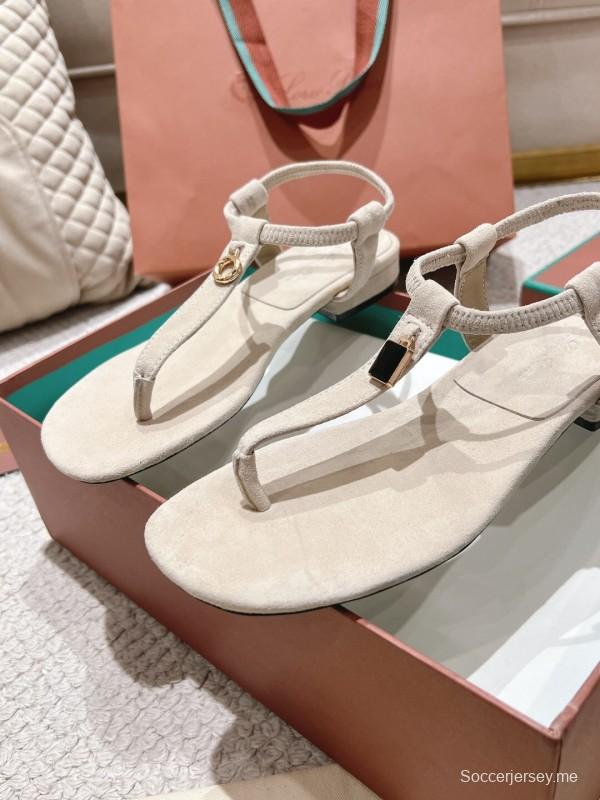 2025 Women LP Beige Suede Slippers LY00325