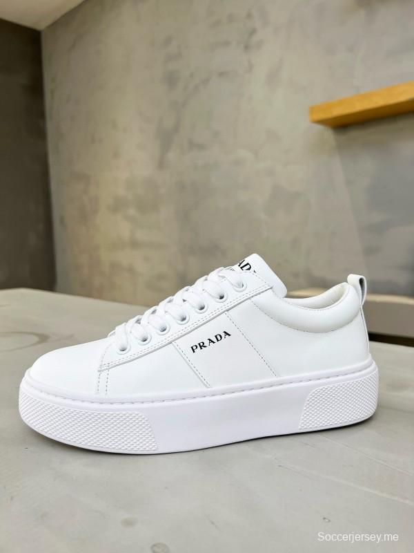 2024 Unisex Prada White Leather Sneakers MJ00310