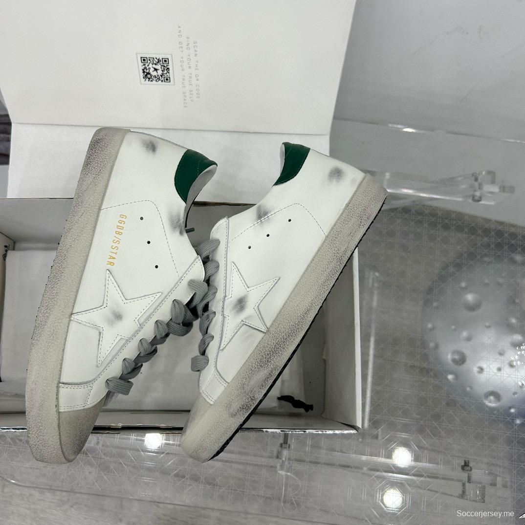 2025 Women GGDB White Green Leather Sneakers