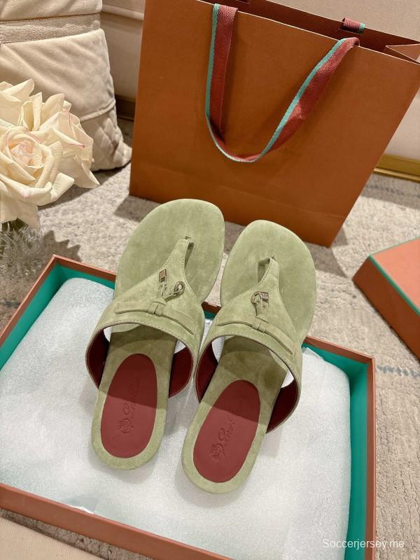 2025 Slippers LP Light Green Suede Casual LY00250