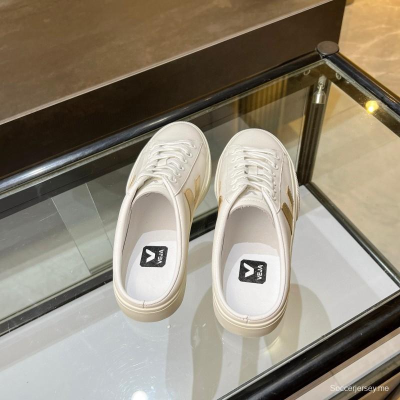 2025 Women VEJA White Canvas Leather Sneakers Slip-On Casual MJ00240