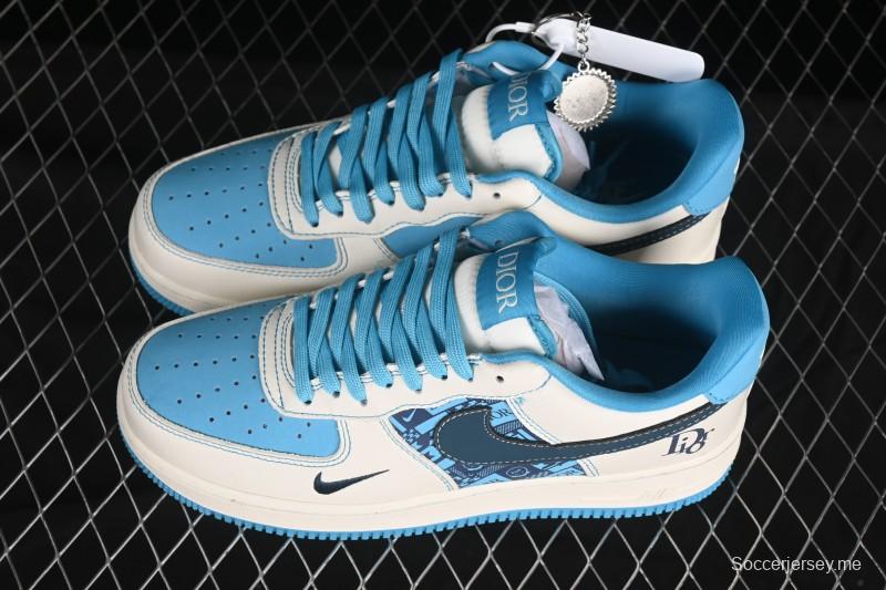 حذاء نايك اير فورس 1 '07 منخفض بالتعاون مع ديور حذاء رياضي كاجوال أزرق حجري منخفض - KK1988-088