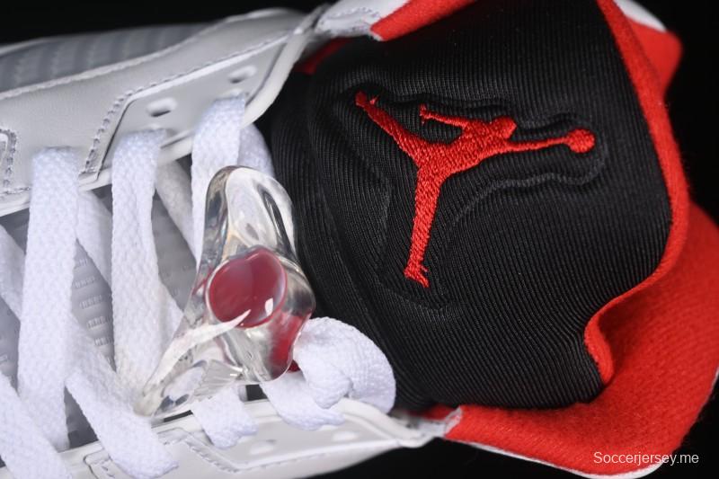 حذاء كرة السلة نايك اير جوردان 5 ريترو جوردان فاير ريد أحمر أسود اللسان - HQ7978-101