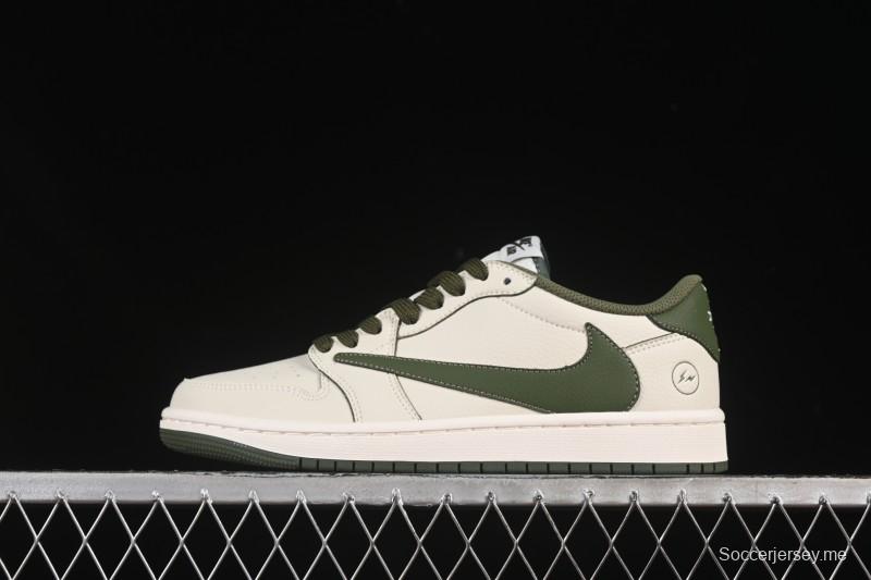 حذاء نايك ترافيس سكوت x Fragment Design x Air Jordan 1 Low OG SP AJ1 ذو الرقبة المنخفضة الكاجوال - LK1099-063