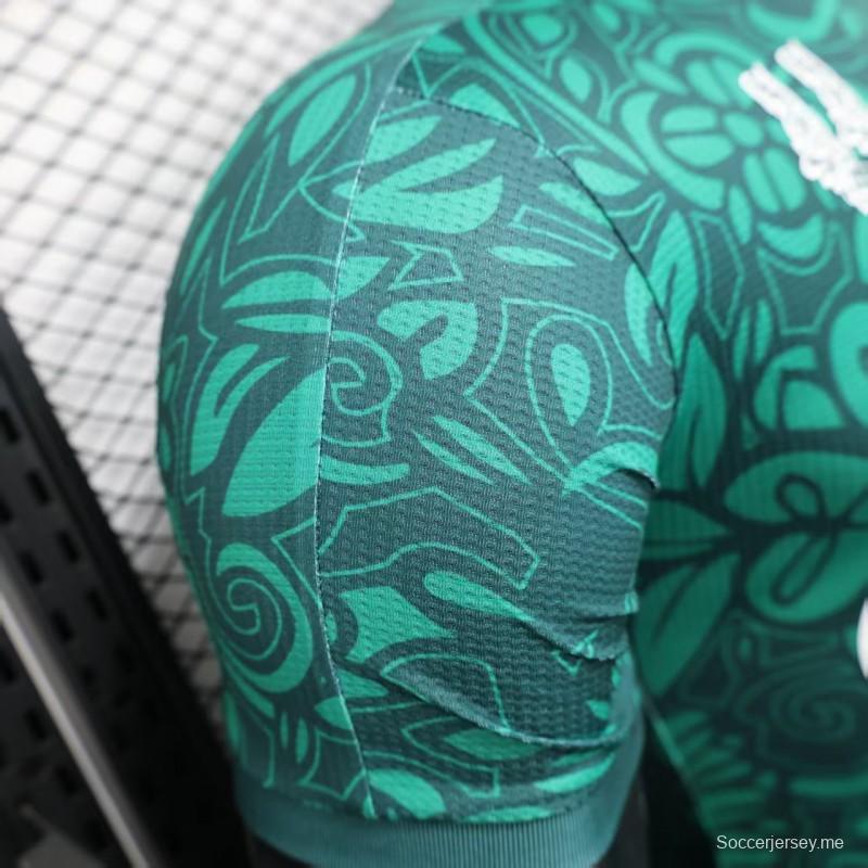 نسخة اللاعب 25/26 قميص أخضر بنقشة إسلامية تقليدية من قميص نادي فلسطين 25/26