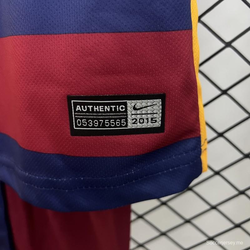 Retro 15/16 Kids Barcelona Home Size 16-28 Jersey