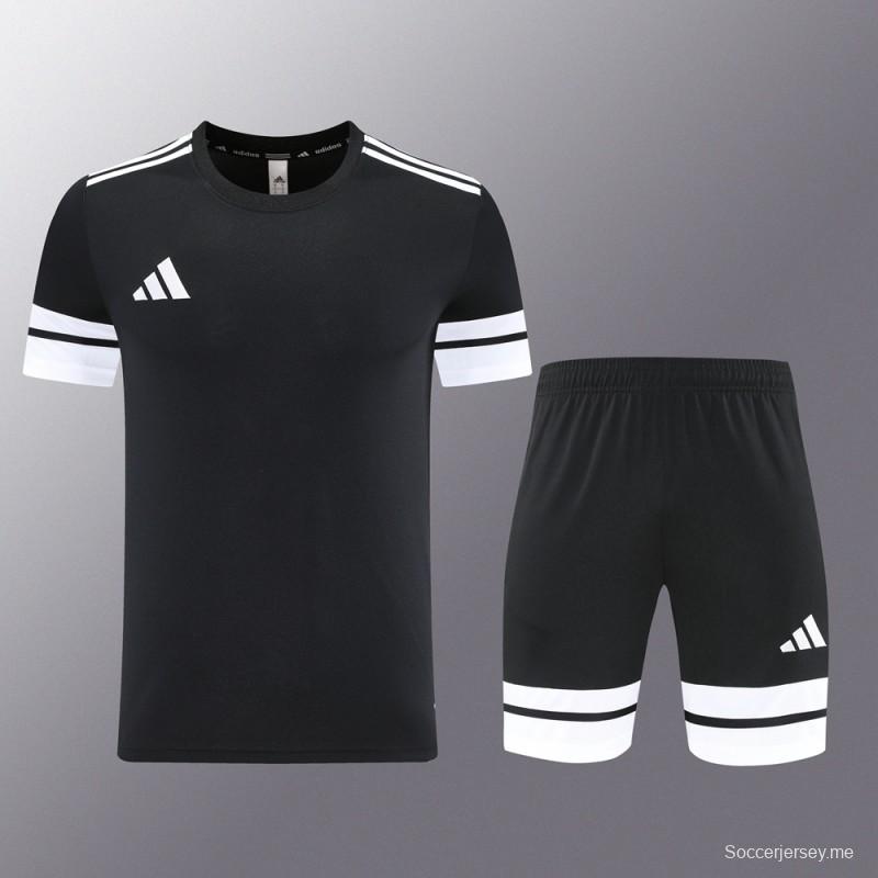 2025 Adidas Black Short Sleeve Jersey+Shorts