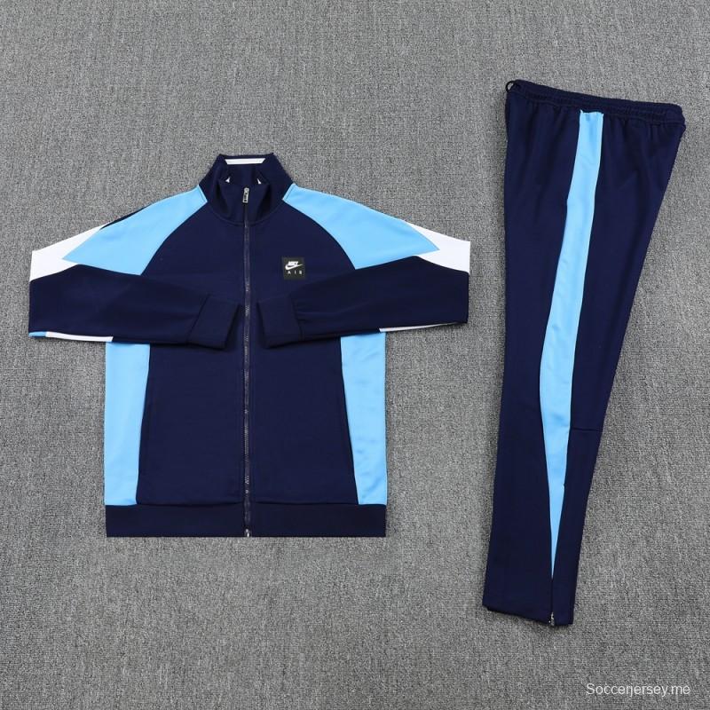 2025 NIKE Light Blue/Navy Full Zipper Jacket +Long Pants