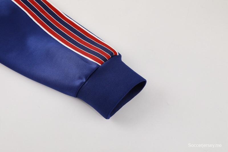 25/26 Arsenal Blue with Red & White Stripes Full Zipper Jacket +Long Pants