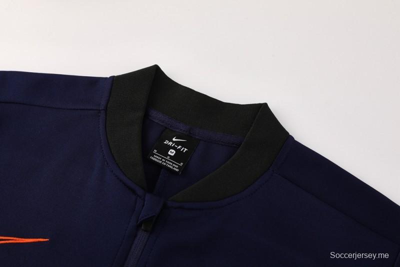 2025 سترة بسحاب كامل باللون الكحلي من نايك 2025 + بنطلون طويل