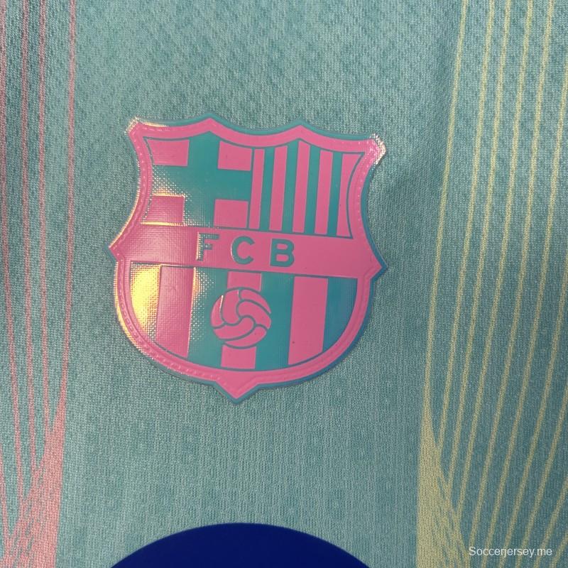 25/26 قميص برشلونة أزرق متدرج مع قميص سبوتيفاي للأطفال