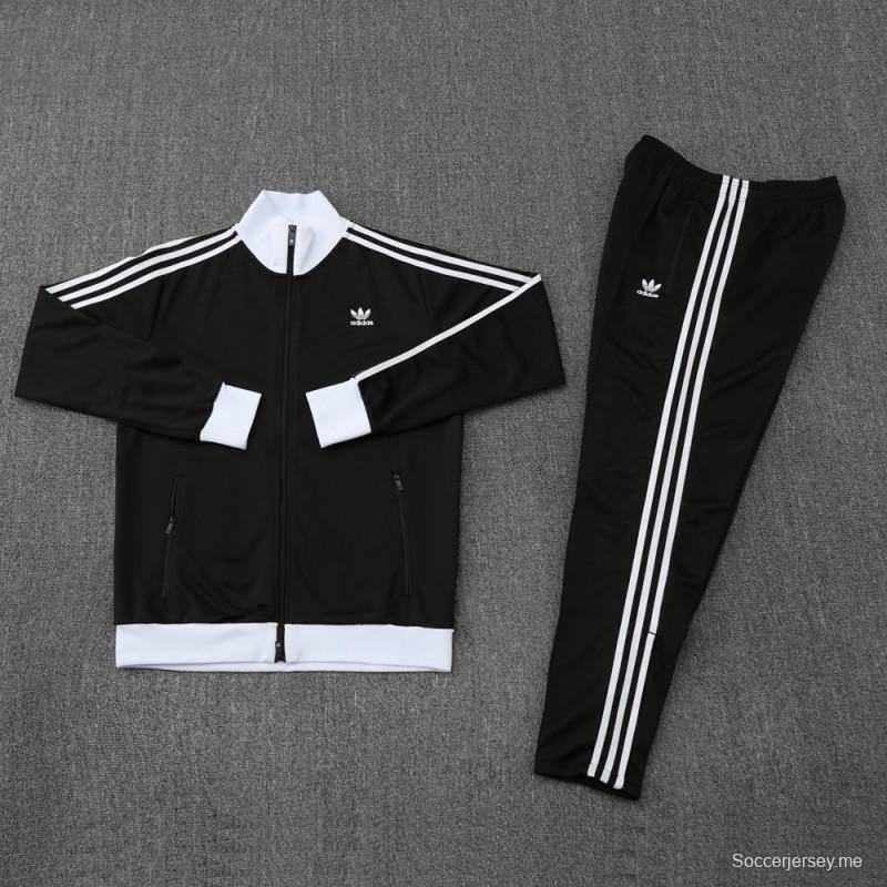 2025 Adidas Original Black Full Hoodie Zipper Jacket +Long Pants