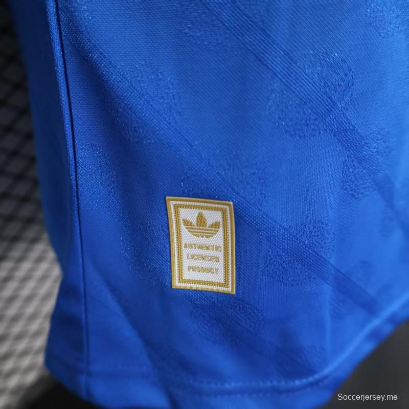 إصدار اللاعب 25/26 قميص ريال مدريد الثالث أزرق طويل الأكمام أزرق اللون