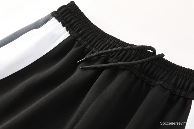 طقم بدلة رياضية نايك إير 2025 نايك طقم بدلة رياضية سوداء مع لمسات رمادية وبيضاء سحاب كامل سترة كاملة + بنطال طويل