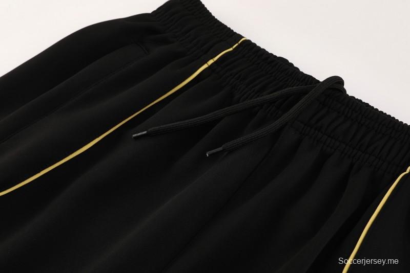 25/26 أرسنال جاكيت أسود كامل بسحاب أسود + بنطلون طويل