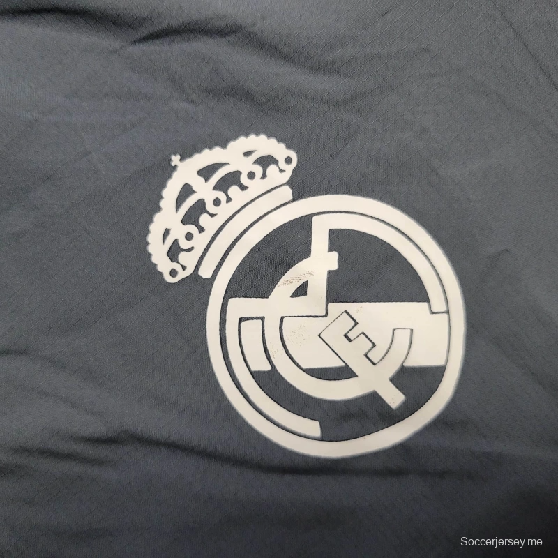 25/26 جاكيت ريال مدريد سترة واقية من الرياح رمادي