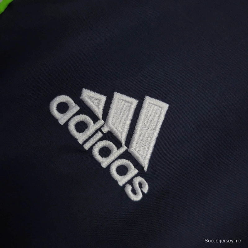 25/26 جاكيت ريال مدريد بلون أزرق داكن/أبيض سترة واقية من الرياح