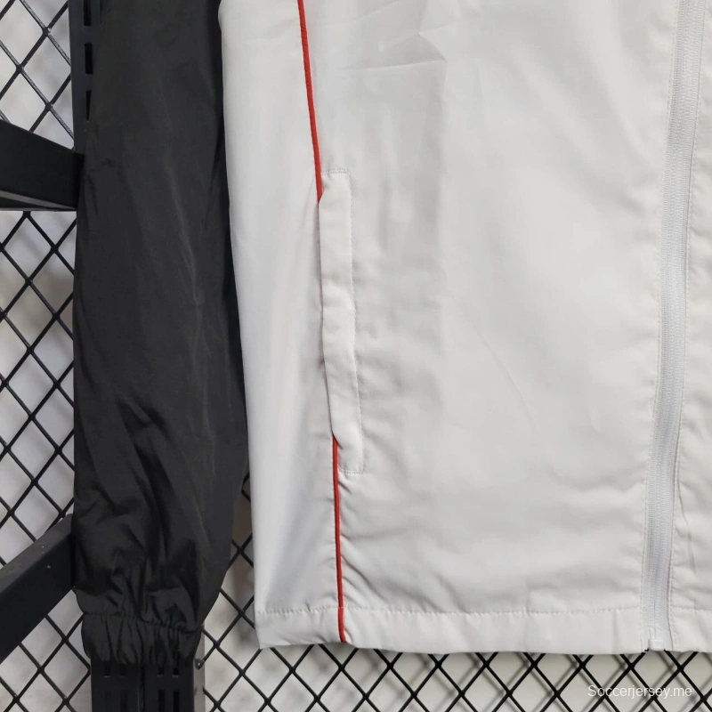 25/26 جاكيت مانشستر يونايتد سترة واقية من الرياح أبيض اللون
