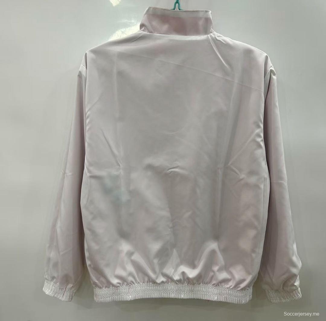 25/26 ليفربول سترة واقية من الريح حمراء/بيضاء عكسية اللونين