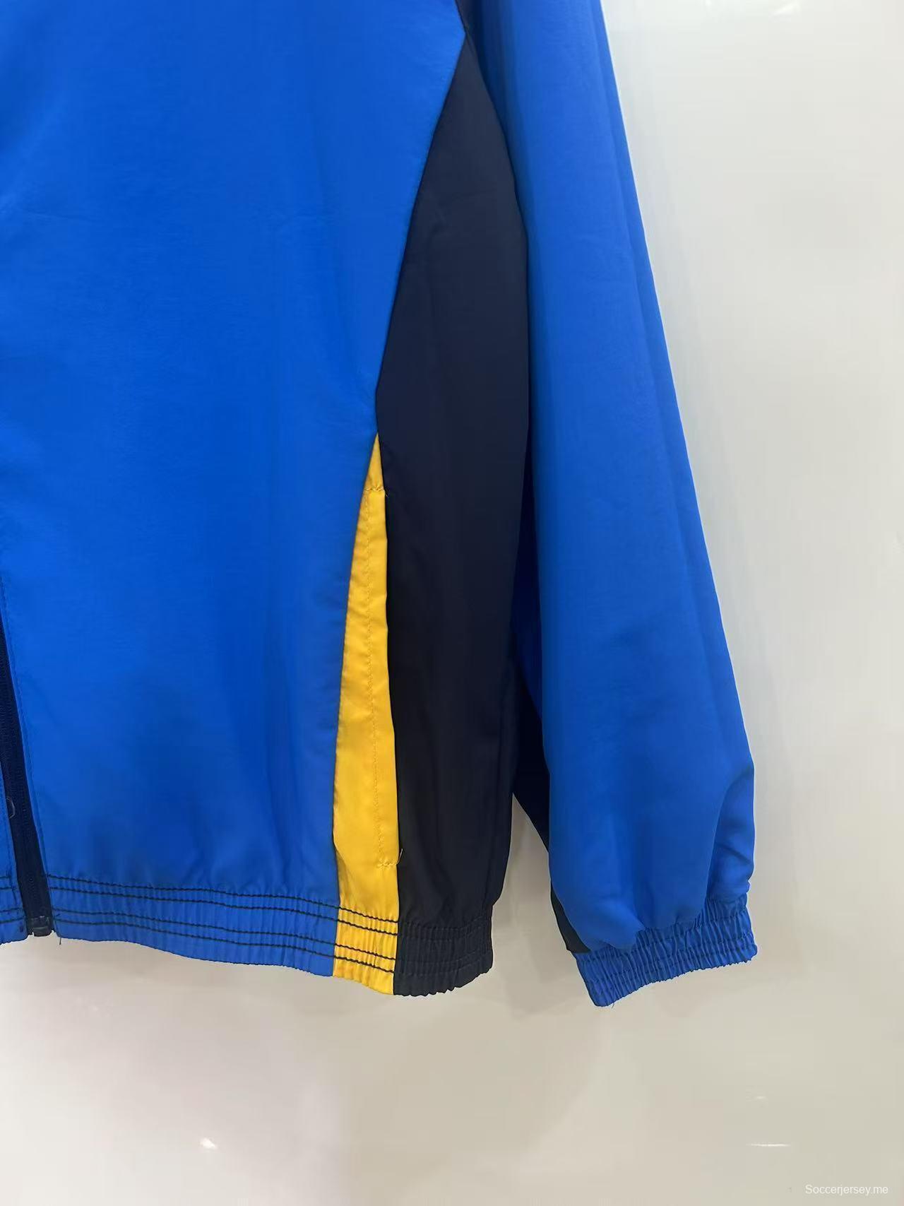 25/26 كلوب أمريكا بلون أزرق داكن مع سترة واقية من الرياح مستوحاة من نقوش هندسية مستوحاة من الأزتيك