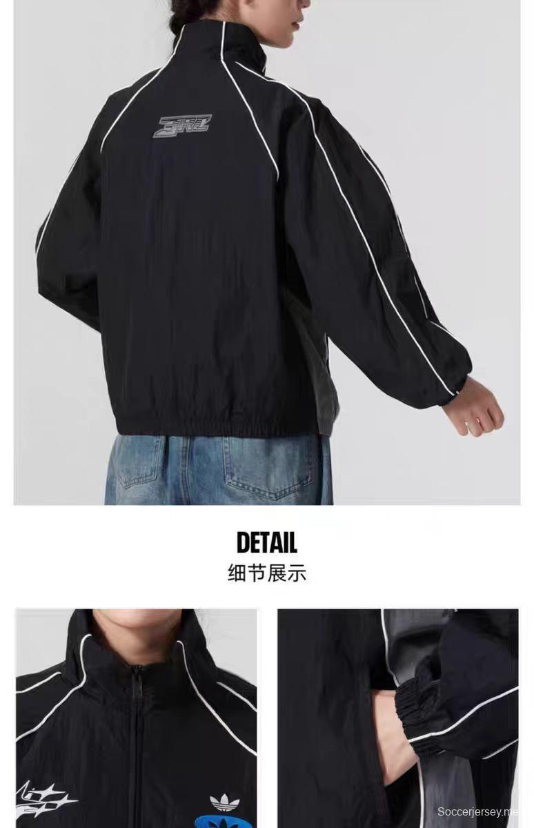 2025 أديداس اورجينال 2025 سترة واقية من أديداس اورجينال رمادي بسحاب كامل