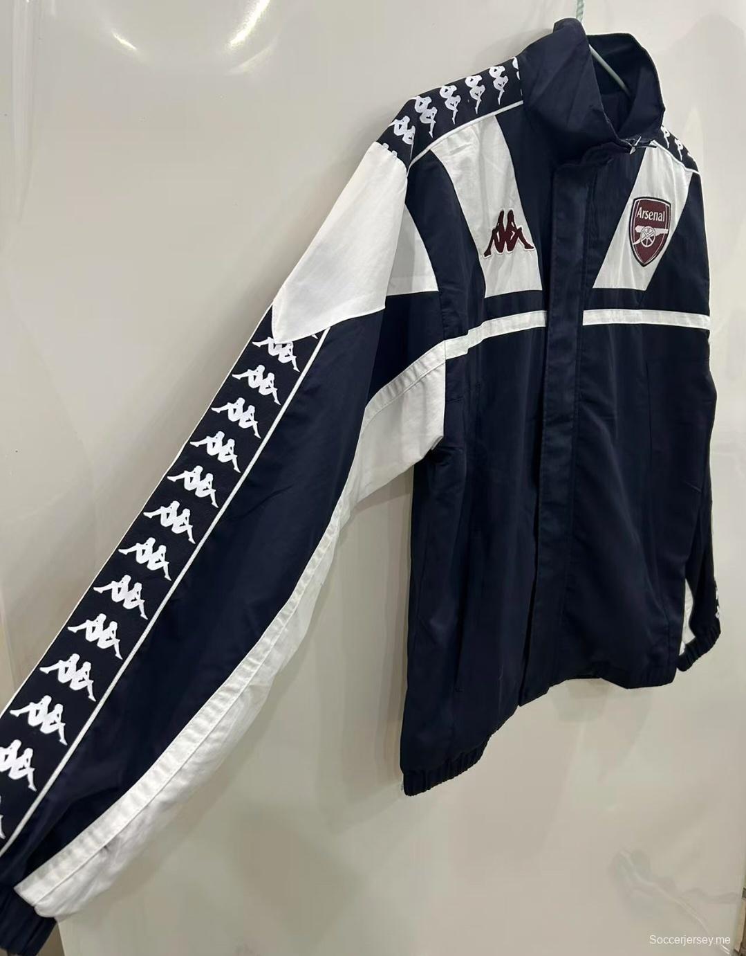 25/26 أرسنال 1967 طراز 1967 سترة واقية من الرياح أسود/أبيض