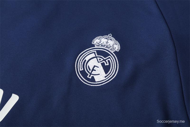 Retro 16/17 Real Madrid Royal Blue Half Zipper Jacket