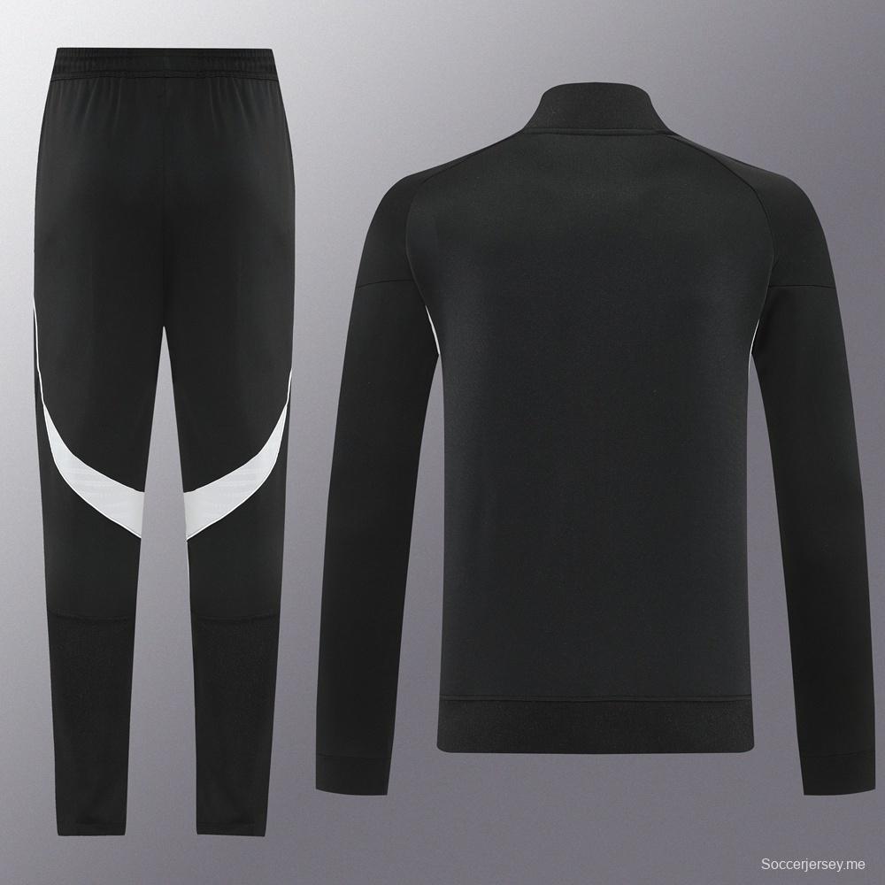 2025 أديداس 2025 جاكيت أديداس أسود بسحاب كامل + بنطلون طويل