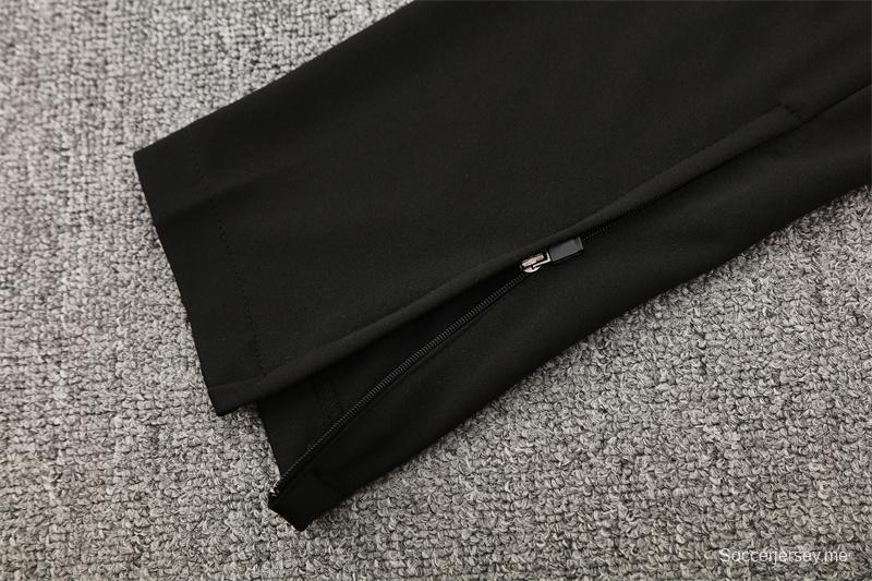 25/26 Portugal Black Half Zipper Jacket+Long Pants