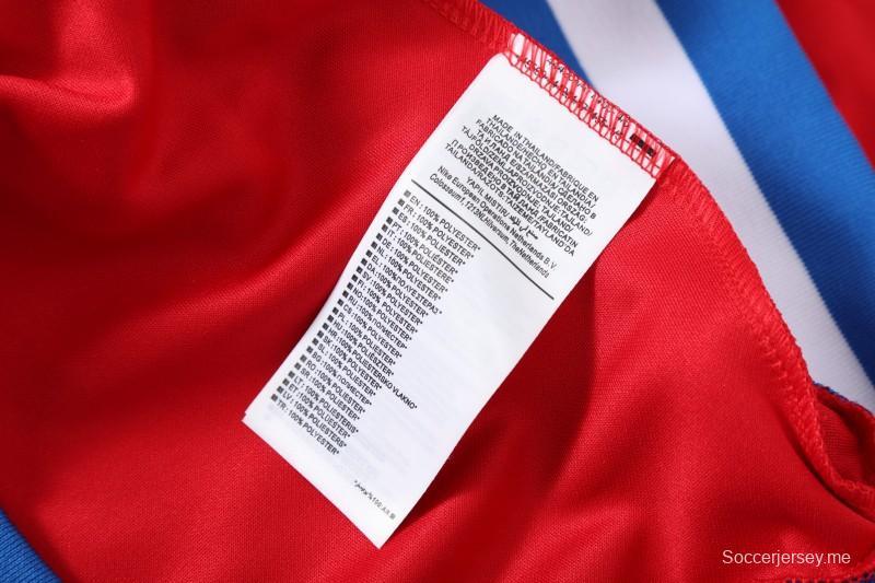 25/26 جاكيت أحمر بسحاب كامل أحمر من أتليتكو مدريد + بنطال طويل