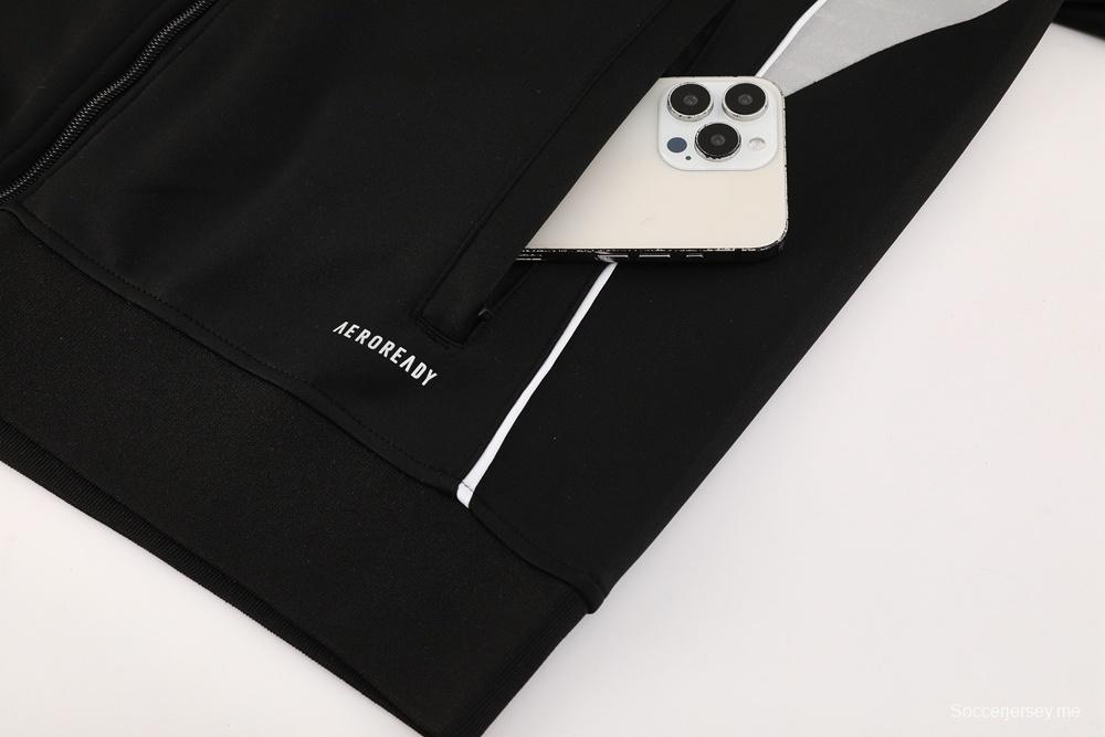 2025 أديداس 2025 جاكيت أديداس أسود بسحاب كامل + بنطلون طويل