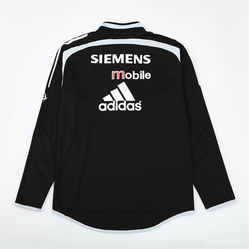 Retro 04/05 Real Madrid Black Half Zipper Jacket