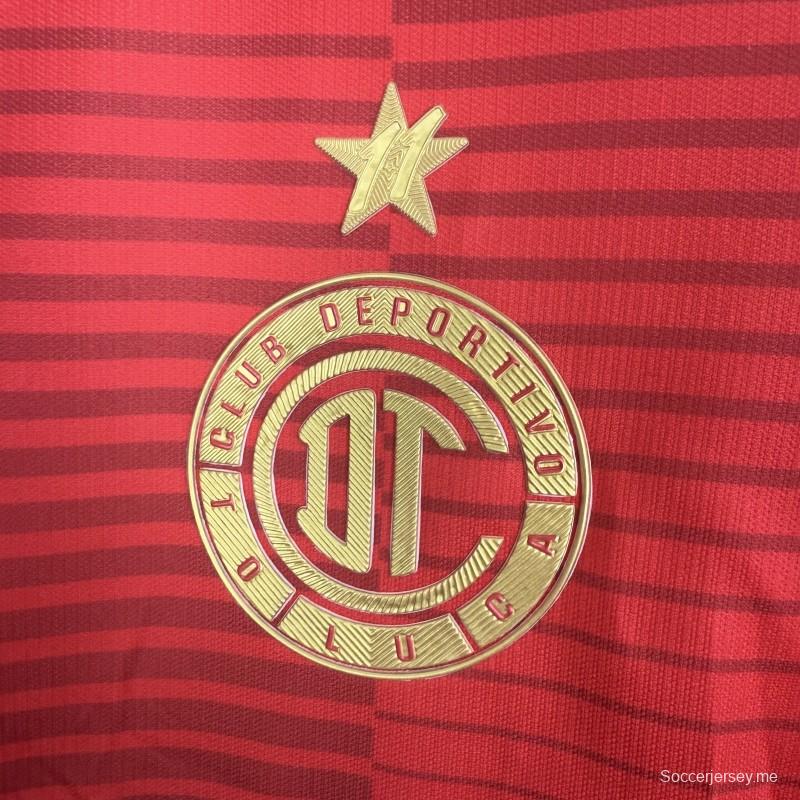 قميص ديبورتيفو تولوكا FC الأحمر ذو الأكمام القصيرة للسيدات لموسم 2025/2026