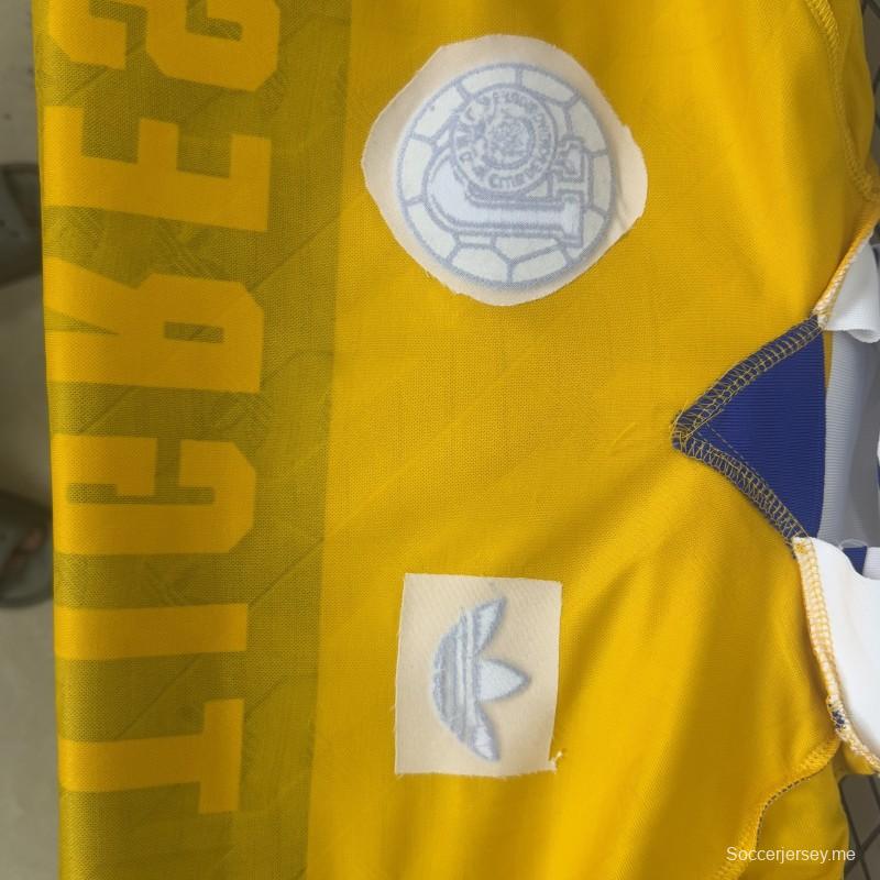 قميص تيغريس UANL الكلاسيكي الأصفر والأزرق للعب على أرض الفريق