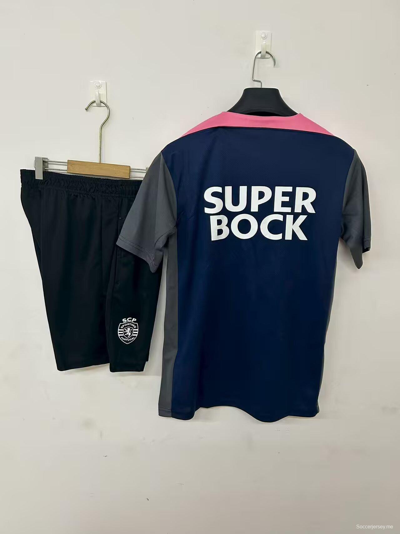 25/26 سبورتينج لشبونة قميص التدريب قبل المباراة باللون الكحلي + شورت