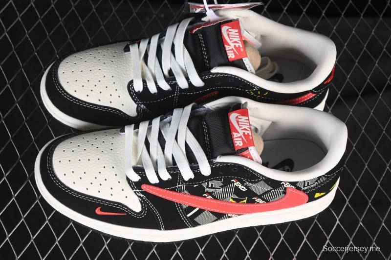 حذاء نايك ترافيس سكوت x Fragment Design x Air Jordan 1 Low OG SP AJ1 AJ1 سنيكرز كاجوال منخفض علوي - XS2025-078