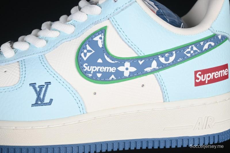 حذاء نايك اير فورس 1 '07 المنخفض من نايك اير فورس 1 '07 LV Collaboration حذاء رياضي كاجوال أزرق أبيض - YF9511-809