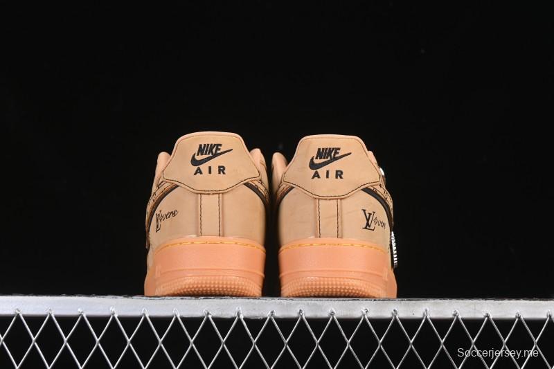 Nike Air Force 1 '07 Low LV Collaboration Wheat Print Casual Sneakers - DK0188-082