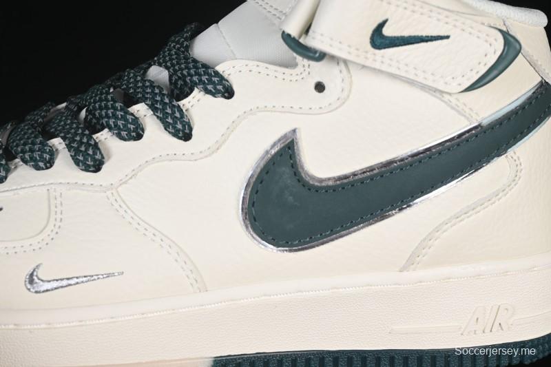 حذاء نايك اير فورس 1'07 متوسط كاجوال بتصميم عاكس ووسادة هوائية كاملة الطول - XL0236-235