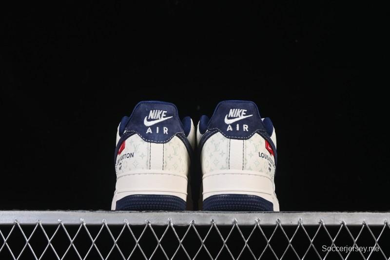 حذاء نايك اير فورس 1 '07 منخفض بطبعة LV Collaboration LV Collaboration أزرق فاتح سووش سنيكرز كاجوال - MZ9588-817