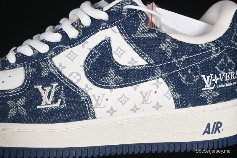 حذاء نايك اير فورس 1 '07 منخفض من نايك اير فورس 1 '07 LV Collaboration حذاء رياضي كاجوال أزرق أبيض - YF9511-811