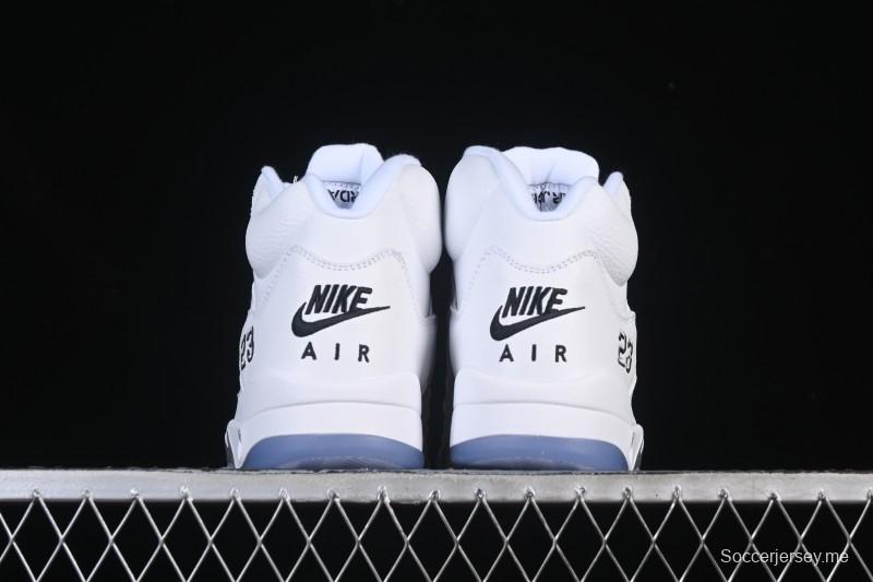 حذاء كرة السلة نايك اير جوردان 5 ريترو جوردان أبيض معدني - HQ7978-103