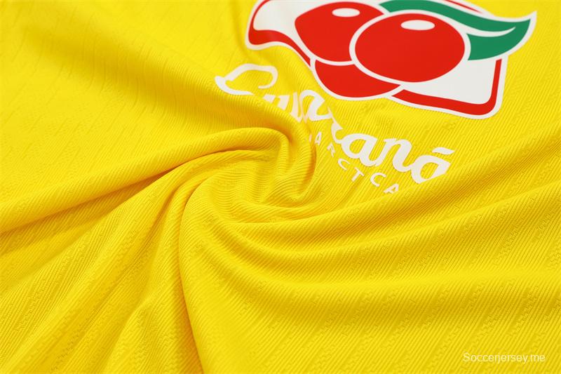 Player Version 25/26 Brazil Yellow Half Zipper Jacket+Long Pants