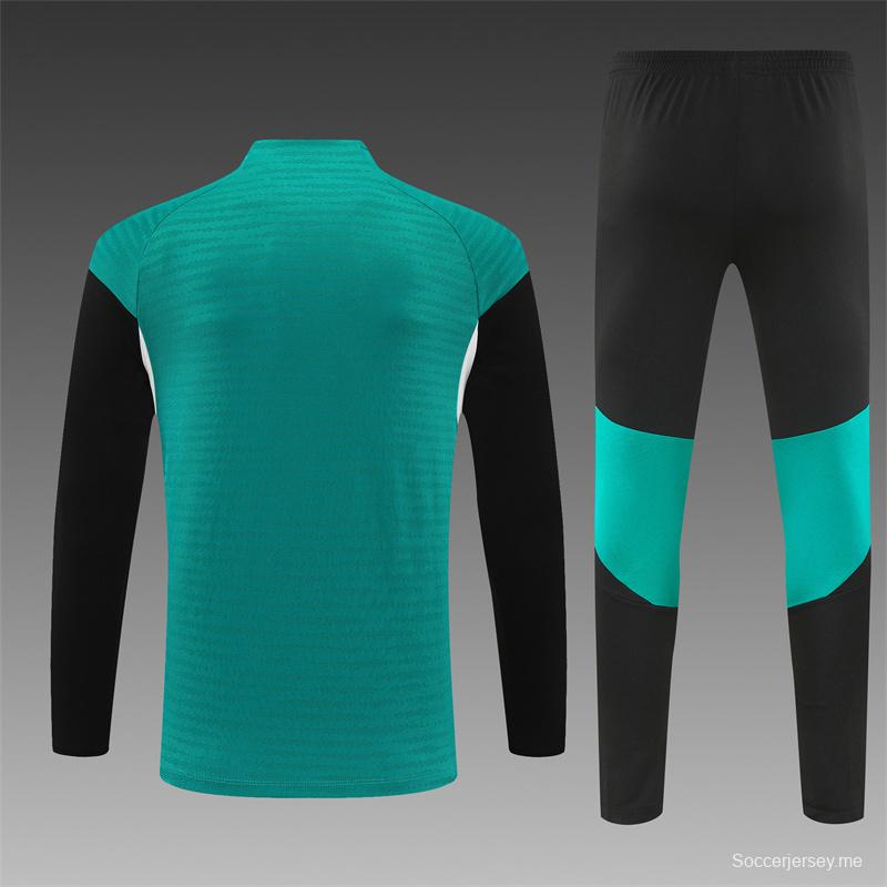 Player Version 25/26 Liverpool Green AD on Both Sleeves Half Zipper Jacket+Long Pants