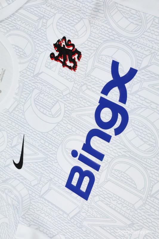 25/26 تشيلسي قميص أبيض قصير الأكمام أبيض + شورت قصير الأكمام