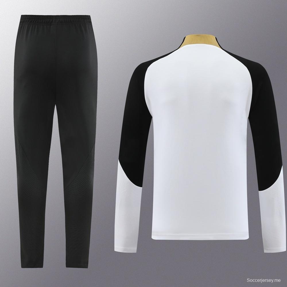 25/26 تشيلسي جاكيت تشيلسي أبيض نصف سحاب + بنطلون طويل + بنطلون طويل